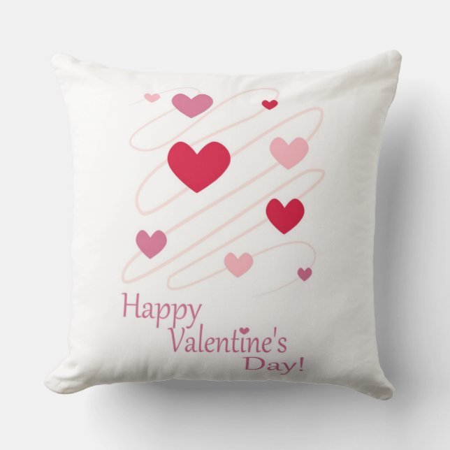 "HAPPY VALENTINE'S DAY" - HERZEN KISSEN (Vorderseite)
