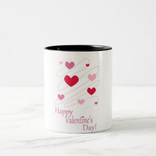 "HAPPY VALENTINE'S DAY" - HERZEN ZWEIFARBIGE TASSE