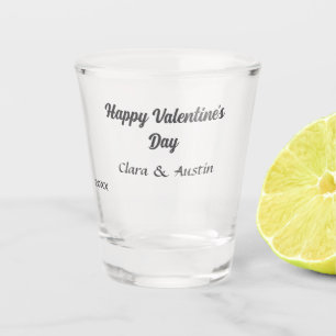 Happy Valentine's Day hinzufügen Namensdatum einfa Schnapsglas