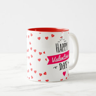 Happy Valentine's Day Holiday Hearts Kaffee Zweifarbige Tasse