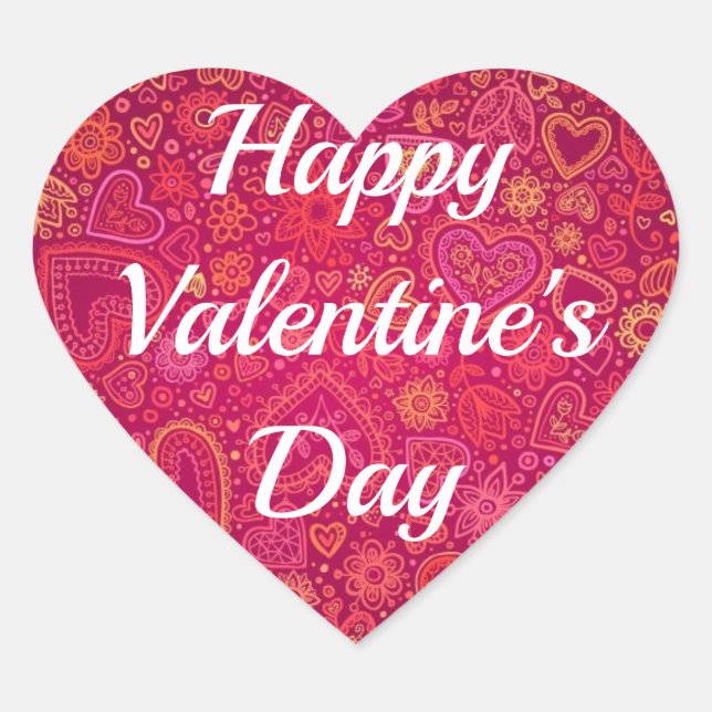 Happy Valentine's Day Hört Ihren Text 20 STICKER (Vorderseite)