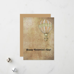 Happy Valentine's Day Hot Air Ballon Steampunk Feiertagskarte