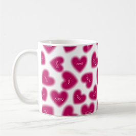 Happy Valentines Day Hugs and Kisses Modern  Coffe Kaffeetasse
