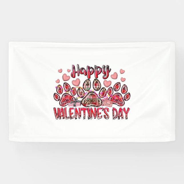 Happy Valentines Day Hund Banner (Horizontal)