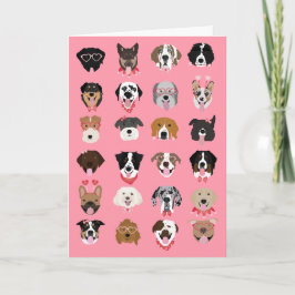 Happy Valentines Day Hund Gesicht Muster Karte