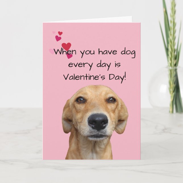 Happy Valentine's Day Hund Lover Karte (Vorderseite)