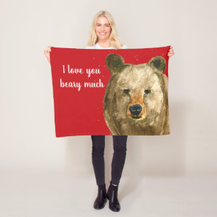 Happy Valentine's Day I Liebe Sie beary viel Fleecedecke