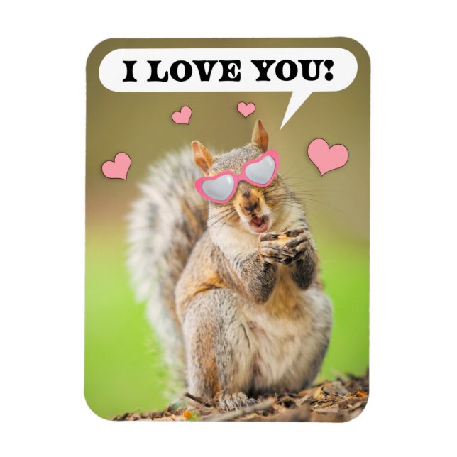 Happy Valentine's Day I Liebe Sie Eichhörnchen Spa Magnet (Vertikal)