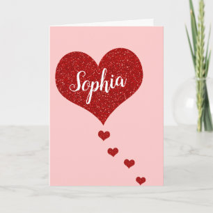 Happy Valentine's Day Individuelle Name Feiertagskarte