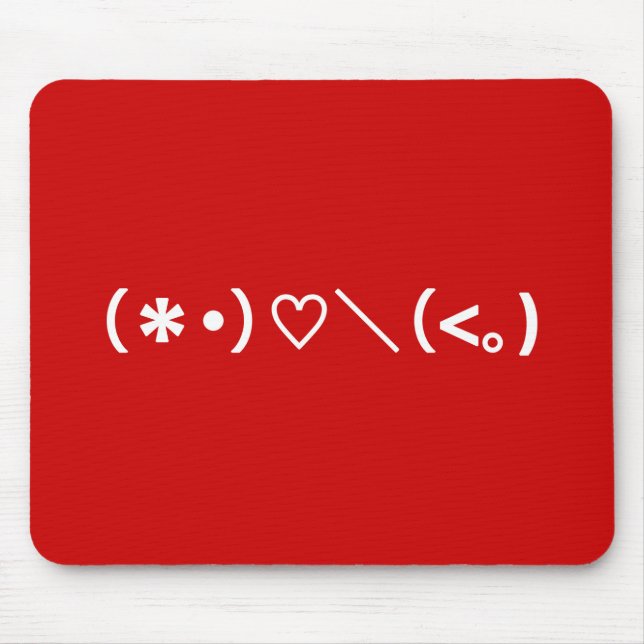 Happy Valentine's Day / Japanische Emoticons Mousepad (Vorne)