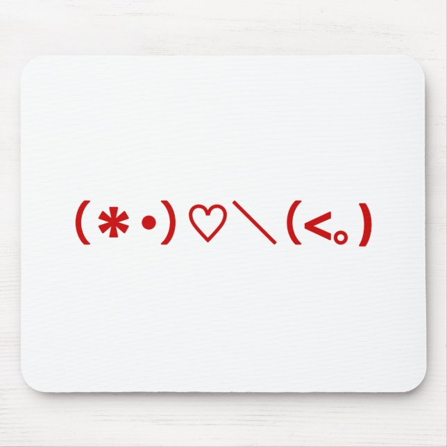 Happy Valentine's Day / Japanische Emoticons Mousepad (Vorne)