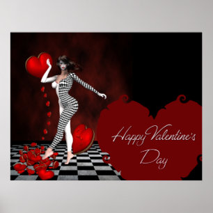 Happy Valentine's Day - Jester Fantasy Print Poster