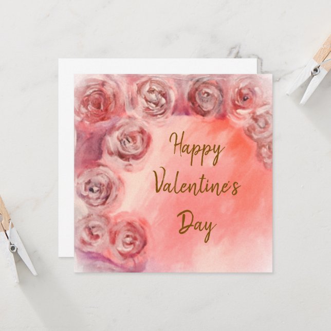 Happy Valentine's Day Karte (Vorderseite/Rückseite Beispiel)