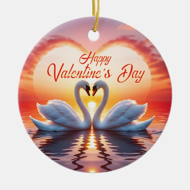 Happy Valentine's Day Keramik Ornament (Vorne)