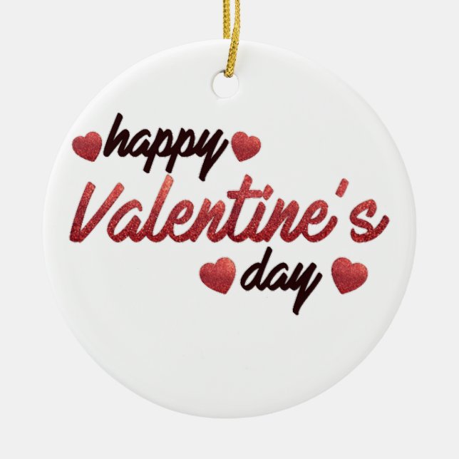 Happy Valentine's Day Keramik Ornament (Vorne)