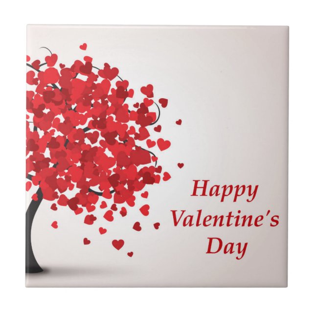 Happy Valentine's Day Keramik Tile Fliese (Vorderseite)