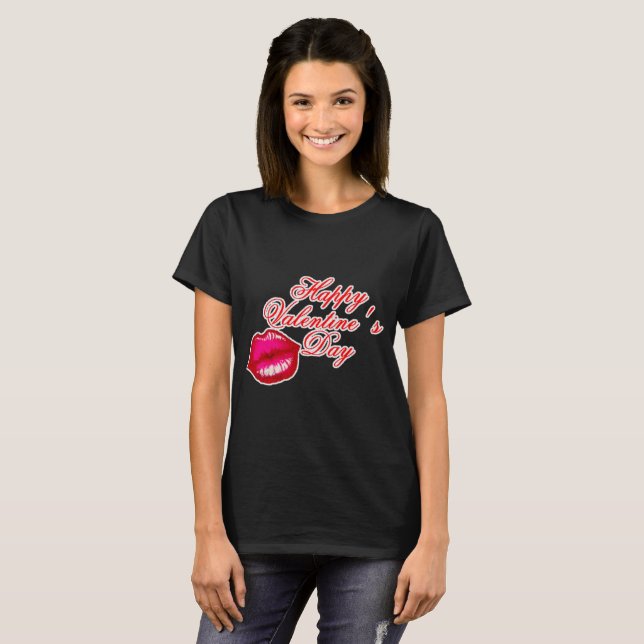 Happy Valentines Day Kiss T-Shirt (Vorne ganz)