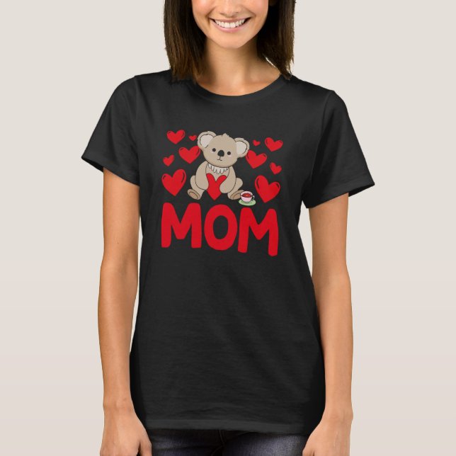 Happy Valentine's Day Koala Mom Mothers Day Valent T-Shirt (Vorderseite)