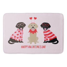 Happy Valentines Day Labrador Retriever Hunde Badematte