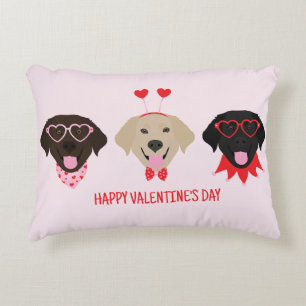 Happy Valentines Day Labrador Retriever Hunde Dekokissen