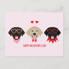 Happy Valentines Day Labrador Retriever Hunde Postkarte