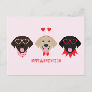Happy Valentines Day Labrador Retriever Hunde Postkarte