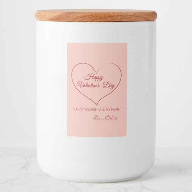 Happy Valentine's Day Lebensmitteletikett (Vorderseite)