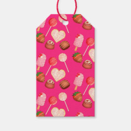 Happy Valentine's Day Leckereien und Candy Muster Geschenkanhänger