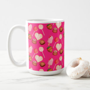 Happy Valentine's Day Leckereien und Candy Muster Kaffeetasse