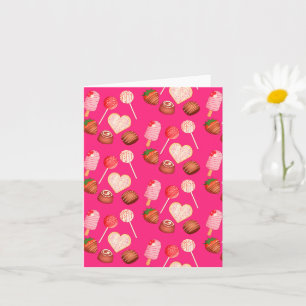 Happy Valentine's Day Leckereien und Candy Muster Karte
