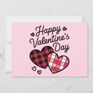 Happy Valentines Day Leopard Karierte Liebe Herz Einladung