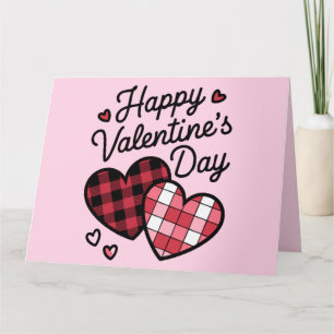 Happy Valentines Day Leopard Karierte Liebe Herz Karte