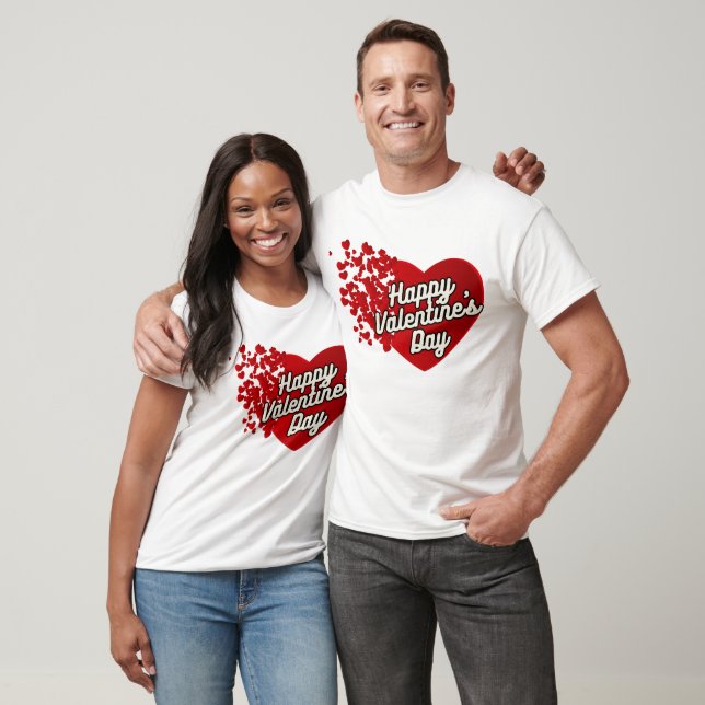 Happy Valentine's Day Lettering Design für T - Shi T-Shirt (Unisex)