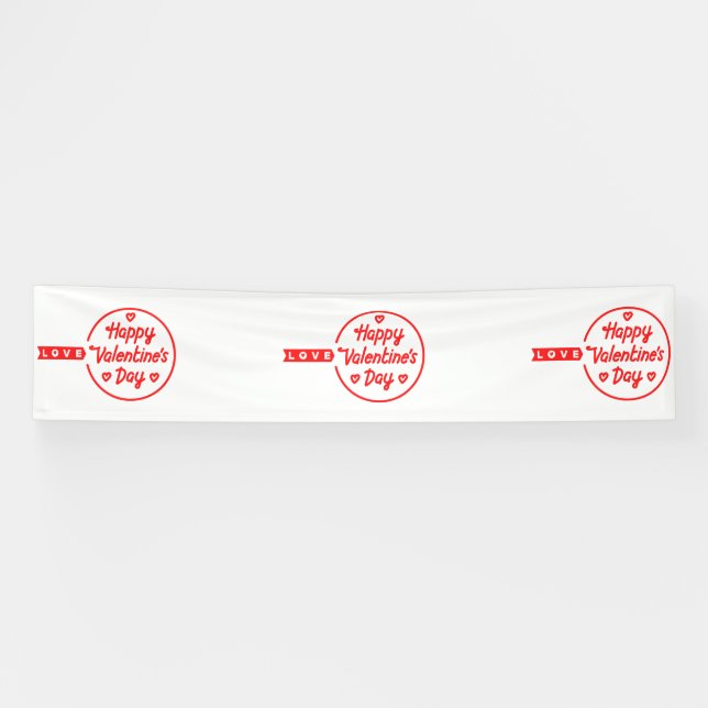 Happy Valentine's Day Liebe 2.5x12 Vinyl Banner (Horizontal)