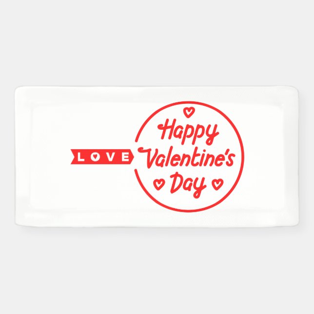 Happy Valentine's Day Liebe 2x1 Vinyl Banner (Horizontal)