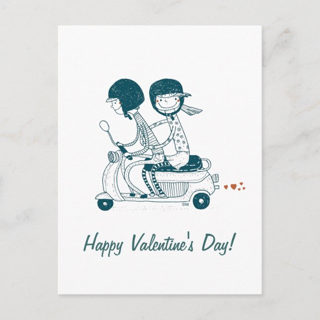 Happy Valentines Day Liebe Couple auf Postkarte (Vorderseite)