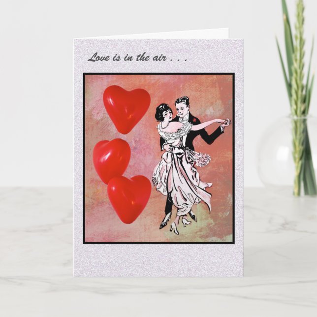 Happy Valentine's Day Liebe ist in der Luft Karte (Vorderseite)