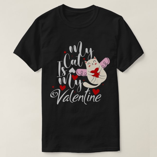 Happy Valentines Day Liebe Niedlich Herz meine Kat T-Shirt (Design vorne)