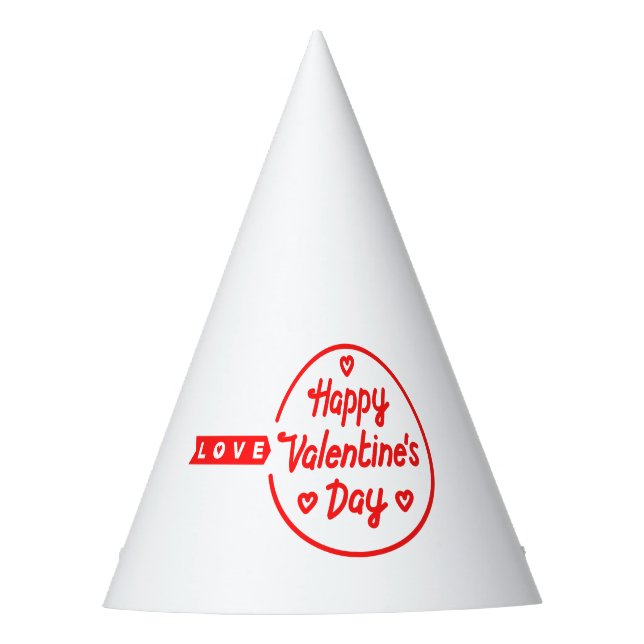 Happy Valentine's Day Liebe Party Hat Partyhütchen (Vorderseite)