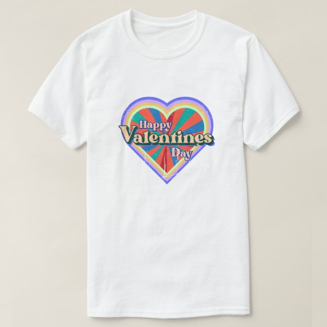 Happy Valentine's Day Liebe Retro T-Shirt (Design vorne)