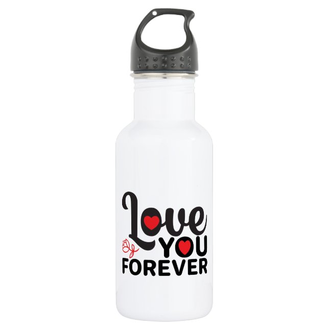 Happy Valentine's Day - Liebe Sie für immer Bilder Edelstahlflasche (Vorderseite)