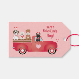 Happy Valentines Day Lieferwagen LKW Liebe Hunde Geschenkanhänger
