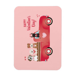 Happy Valentines Day Lieferwagen LKW Liebe Hunde Magnet