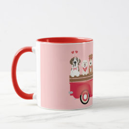 Happy Valentines Day Lieferwagen LKW Liebe Hunde Tasse