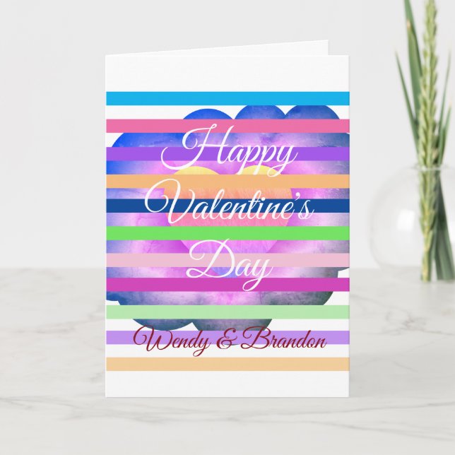 Happy Valentine's Day Lila Blume Card Karte (Vorderseite)