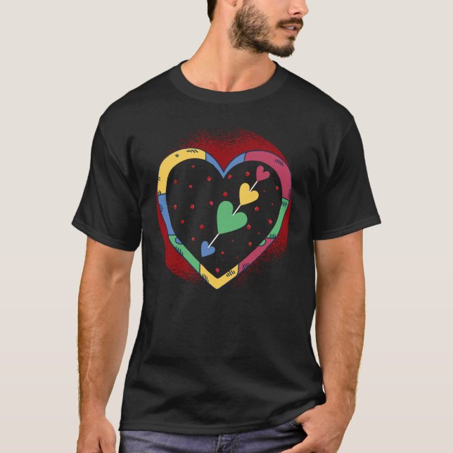 Happy Valentines Day Love Cute Colorful Cool T-Shirt (Vorderseite)
