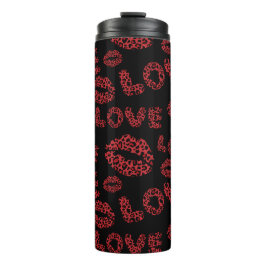 Happy Valentine's Day Love Elegant Red &Black Thermosbecher