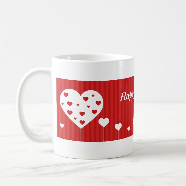 Happy Valentine's Day Lovely Hearts Kaffeetasse (Links)