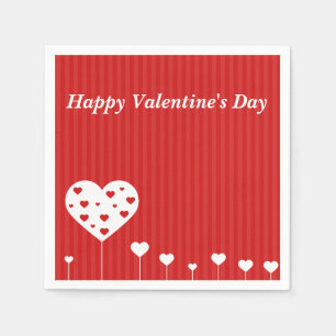 Happy Valentine's Day Lovely Hearts Serviette