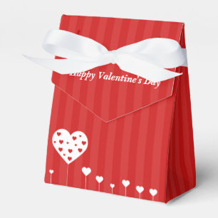 Happy Valentine's Day Lovely Red White Hearts Geschenkschachtel